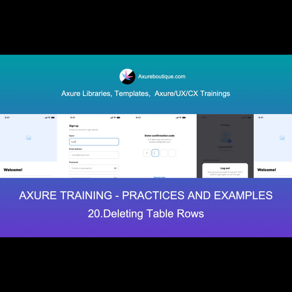 Axure Tutorial-Practices and Examples: 20.Deleting Table Rows