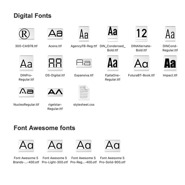 Digital Font and Font Awesome Font Downloads
