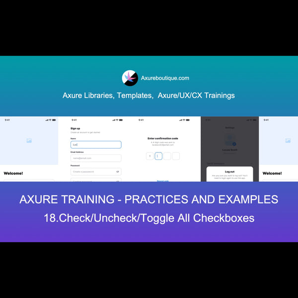 Axure Tutorial-Practices and Examples: 18.Check/Uncheck/Toggle All Checkboxes