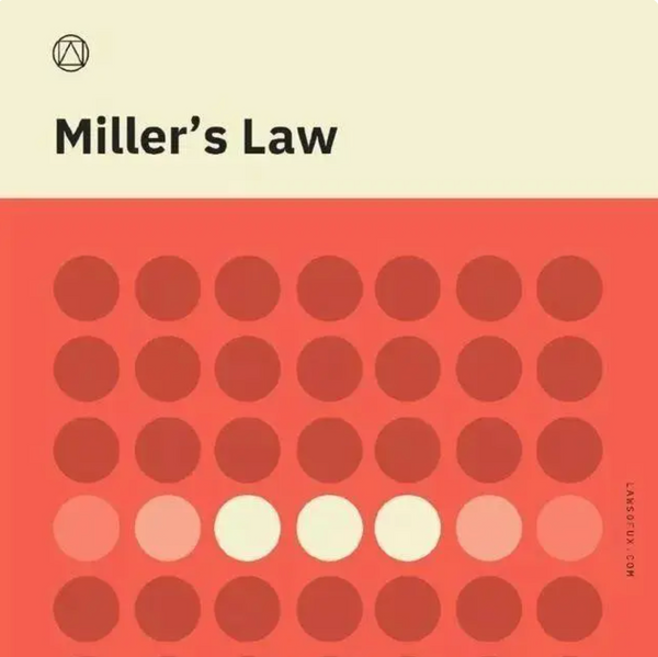 The 7 laws of interaction design in one article - Miller's Law