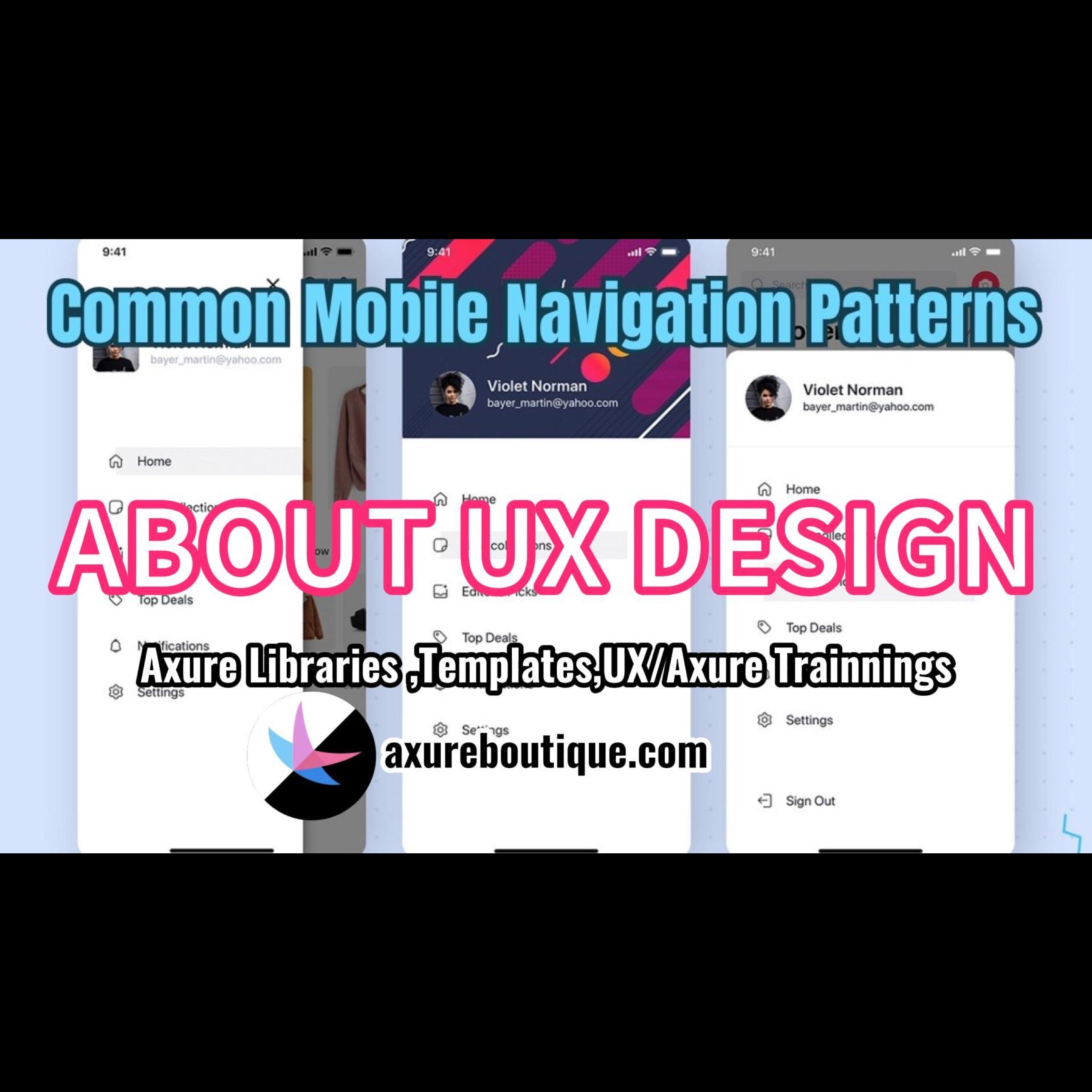 About UX: Common Mobile Navigation Patterns – AxureBoutique
