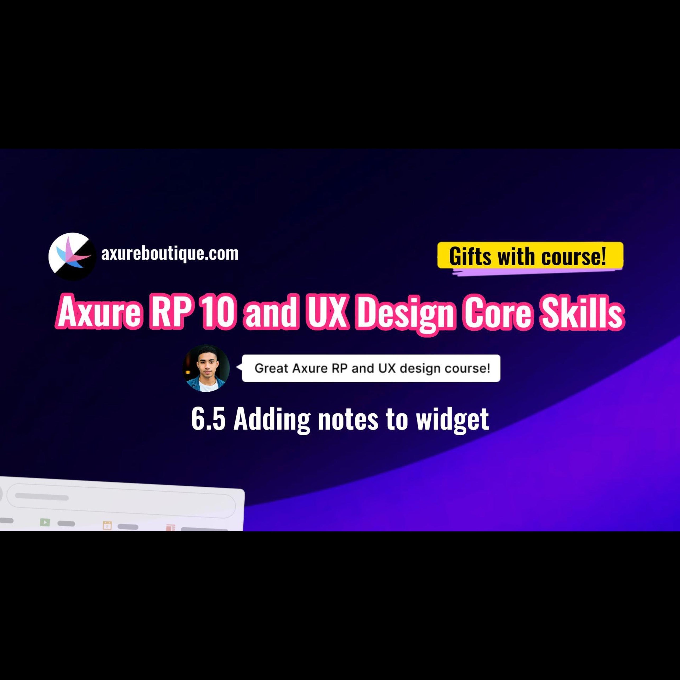 Axure RP 10 and UX design core skills course - 6.5 Adding notes to wid ...