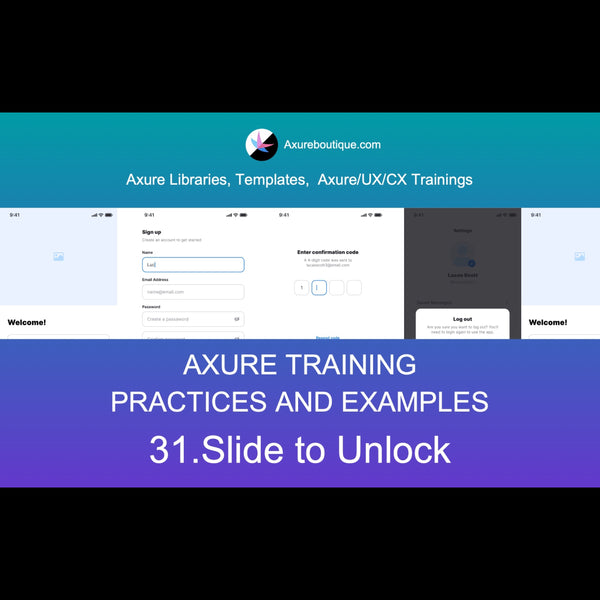 Axure Tutorial-Practices and Examples: 31.Slide to Unlock