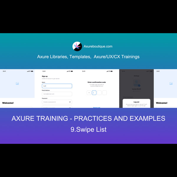 Axure Tutorial-Practices and Examples: 9.Swipe List