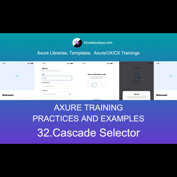 Axure Tutorial-Practices and Examples: 32.Cascade Selector
