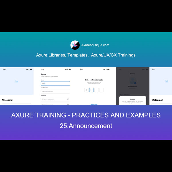 Axure Tutorial-Practices and Examples: 25.Announcement