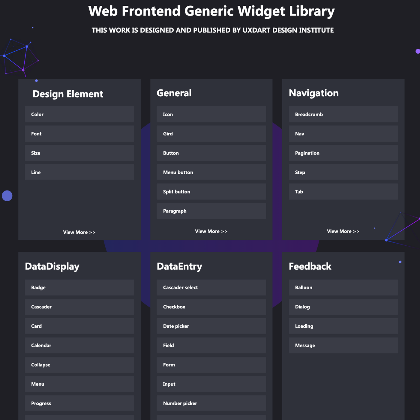 Web Frontend Generic Widget Library