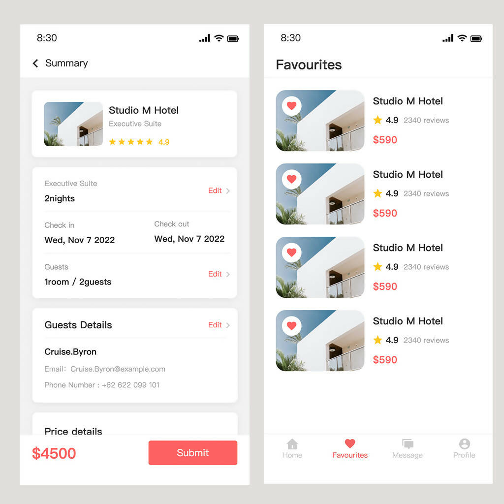 Hotel Booking App Template