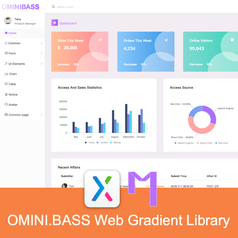 OMINI Web Gradient Widget Library