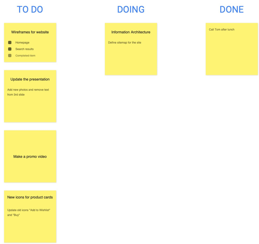 Stick Notes & Flow Chart Arrows