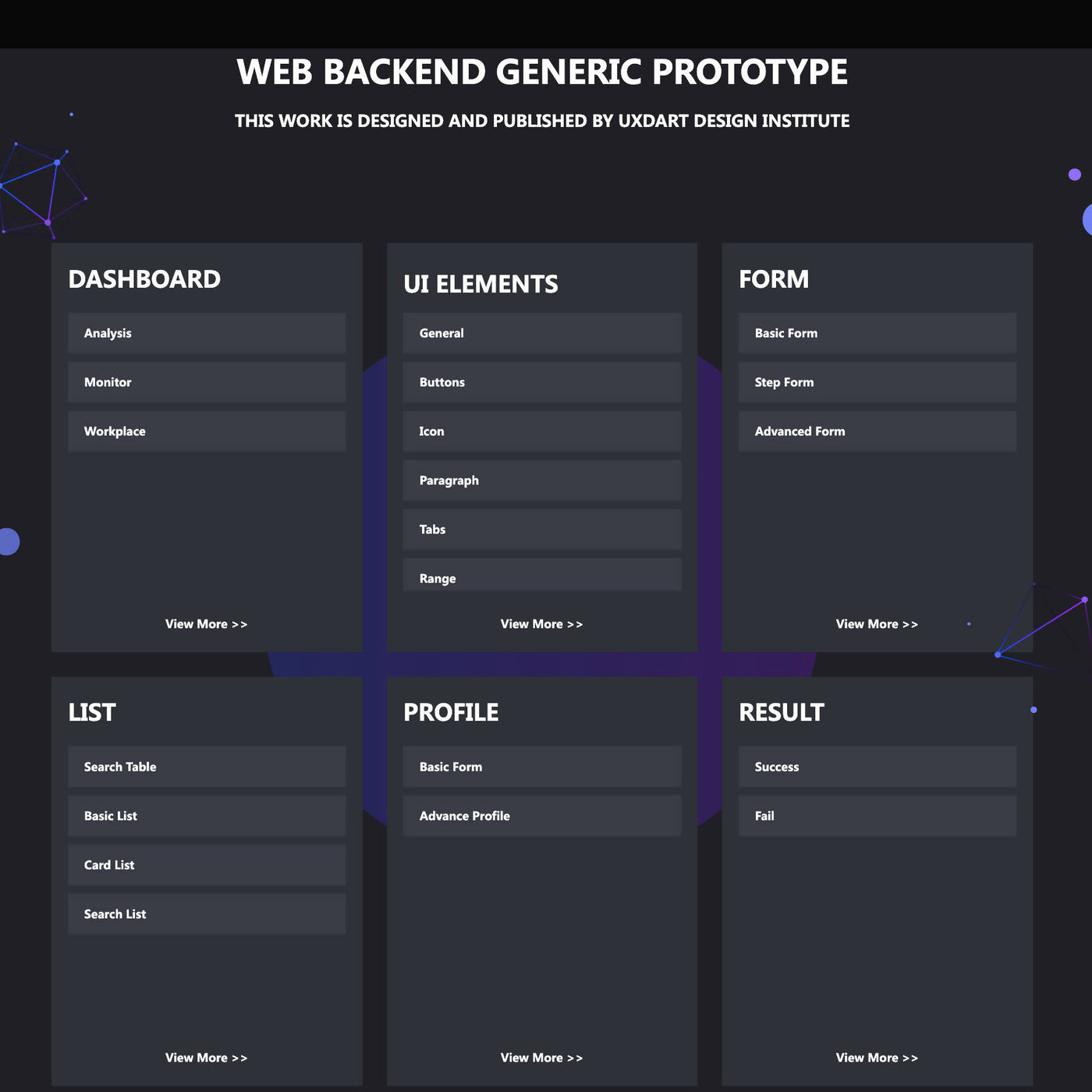UXDART Web Backend Generic Prototype